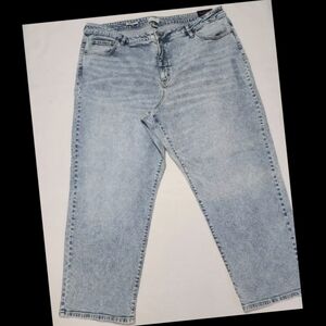 high rise 90's straight leg acid wash plus size jeans